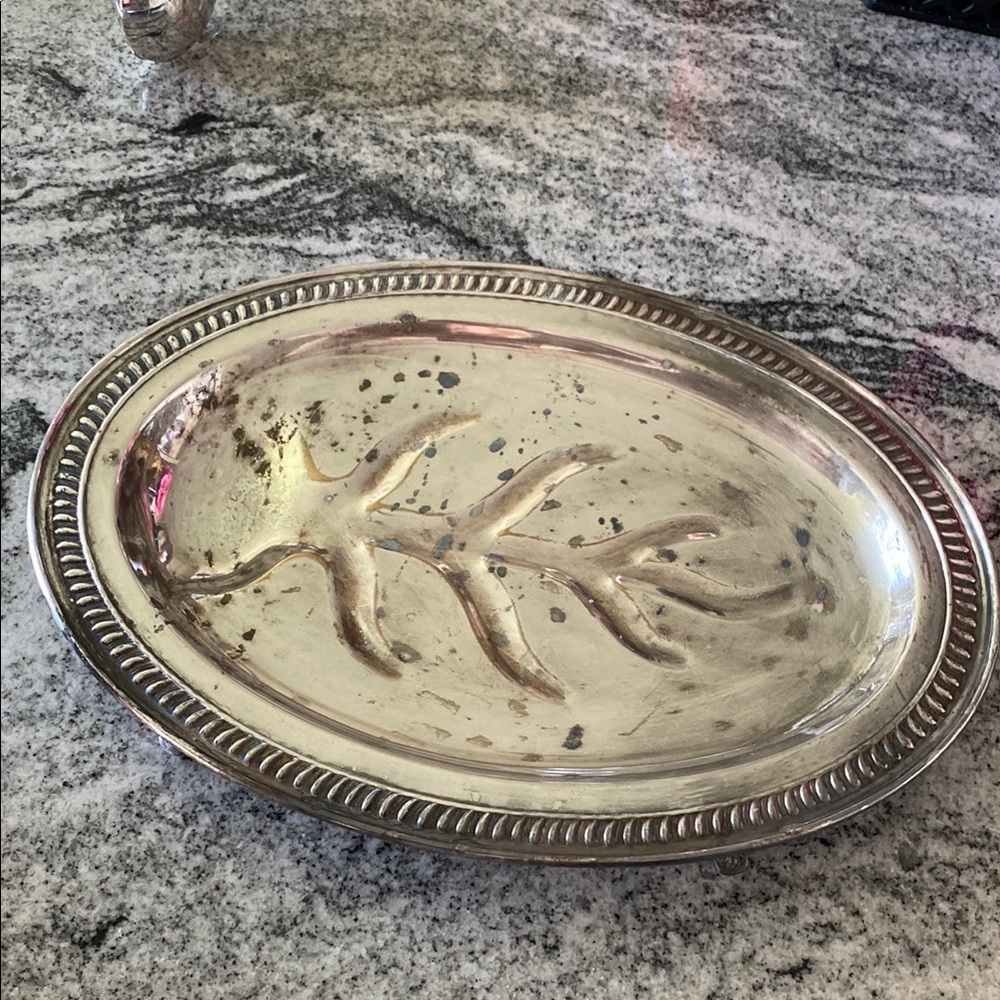 Silver Plated Oval Serving Tree Of Life Platter!